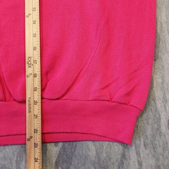 Vintage Tultex Sweatshirt Womens Large Pink Not Fat‎ Fluffly Bunny Print USA - Picture 12 of 13